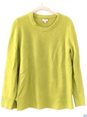 J Crew Womens Neon Green Wool Blend Sweater, L